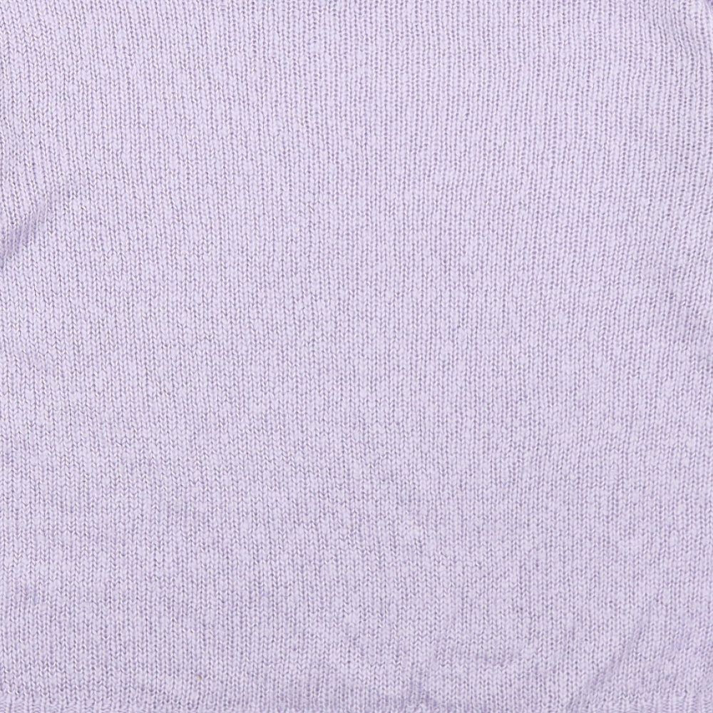 New Look Womens Purple Cowl Neck  Acrylic Pullover Jumper Size M