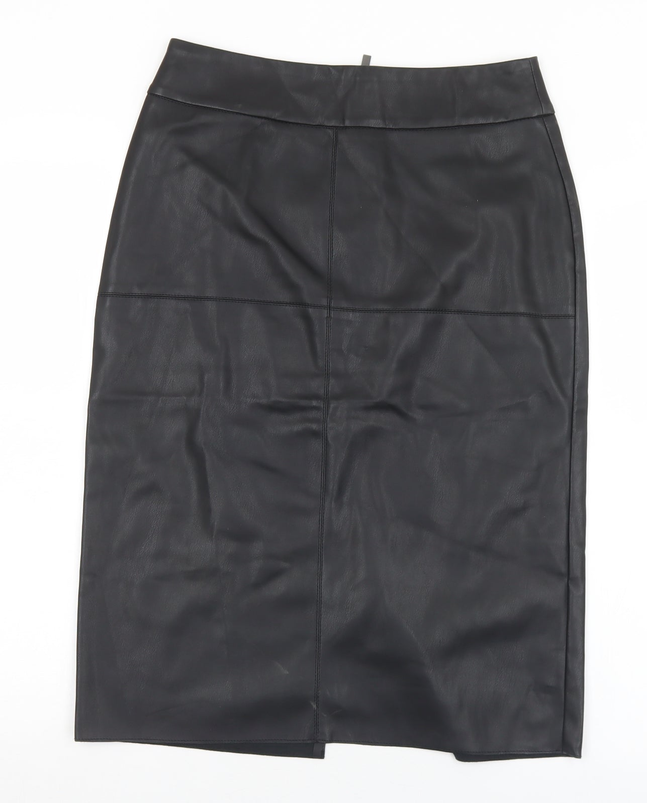 Dorothy Perkins Womens Black  Polyester Straight & Pencil Skirt Size 12   Zip