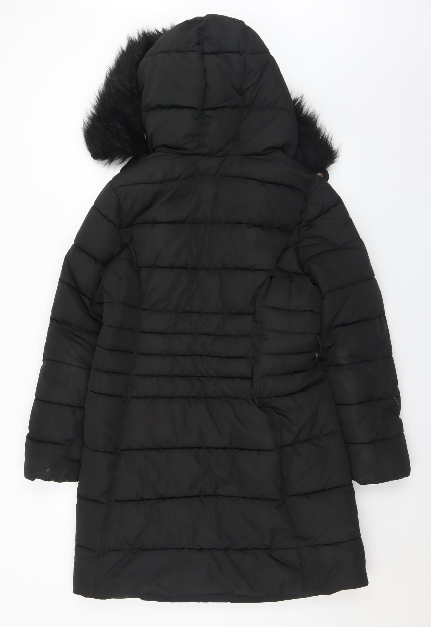New Look Womens Black   Quilted Coat Size 12  Zip