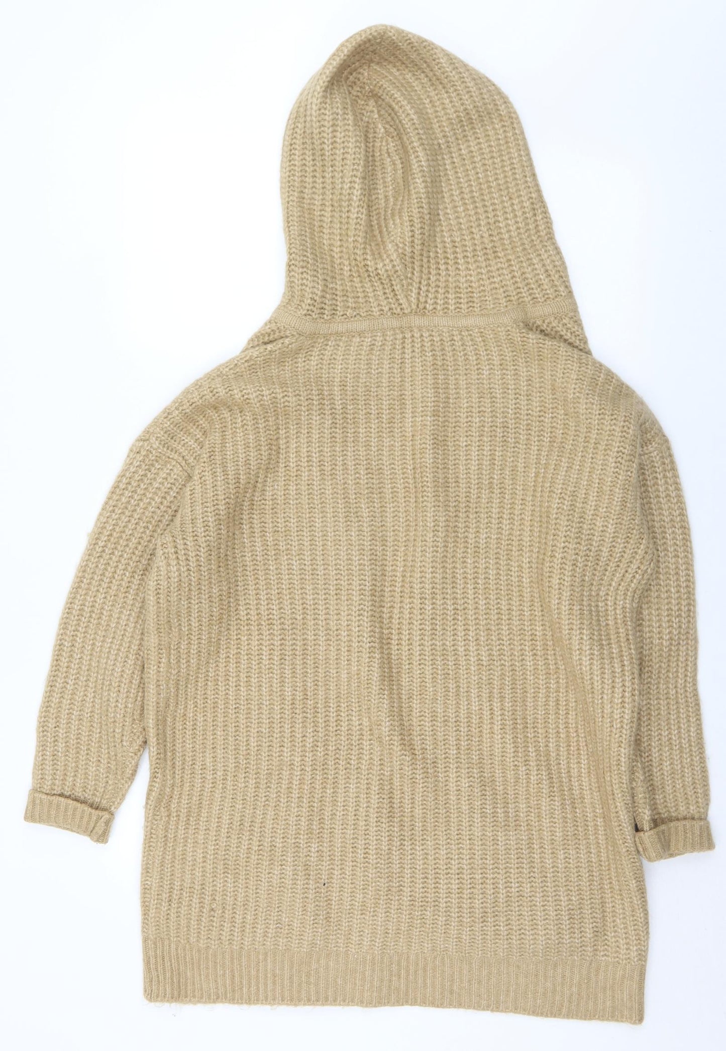 George Womens Beige Collared  Acrylic Cardigan Jumper Size 12   - 12/14