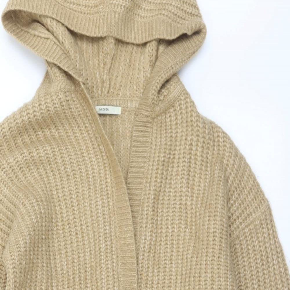 George Womens Beige Collared  Acrylic Cardigan Jumper Size 12   - 12/14