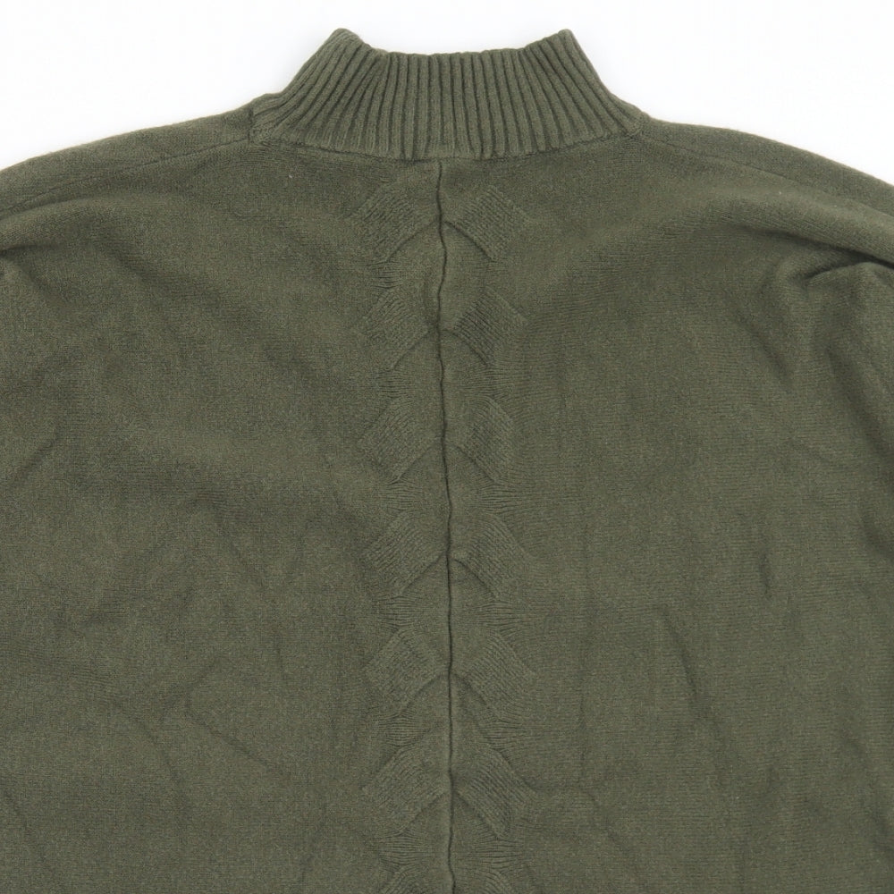 Preworn Womens Green Mock Neck  Viscose Pullover Jumper Size M