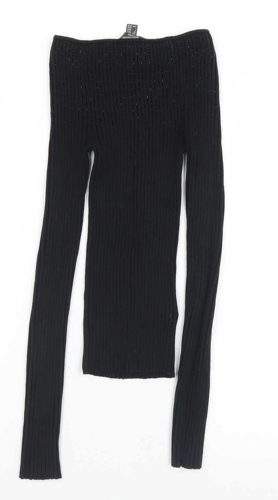 TCM Womens Black Boat Neck  Silk Pullover Jumper Size 10   - Bead detail. 10/12