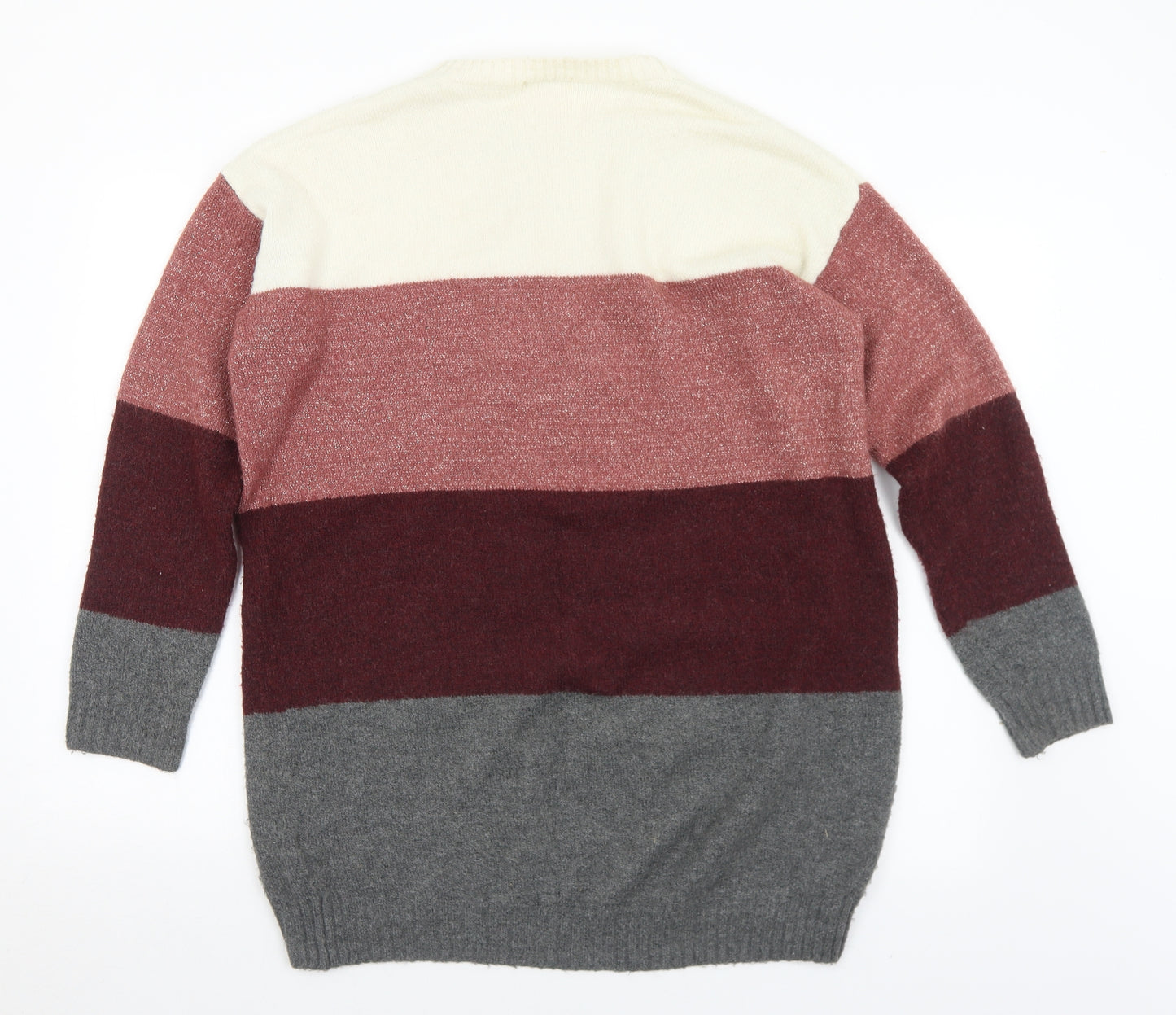 H&M Womens Multicoloured Crew Neck Striped Polyester Pullover Jumper Size 12   - 12/14