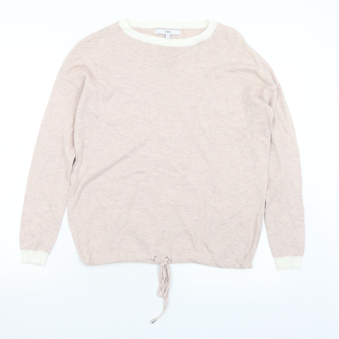 NEXT Womens Pink Round Neck  Cotton Pullover Jumper Size 10