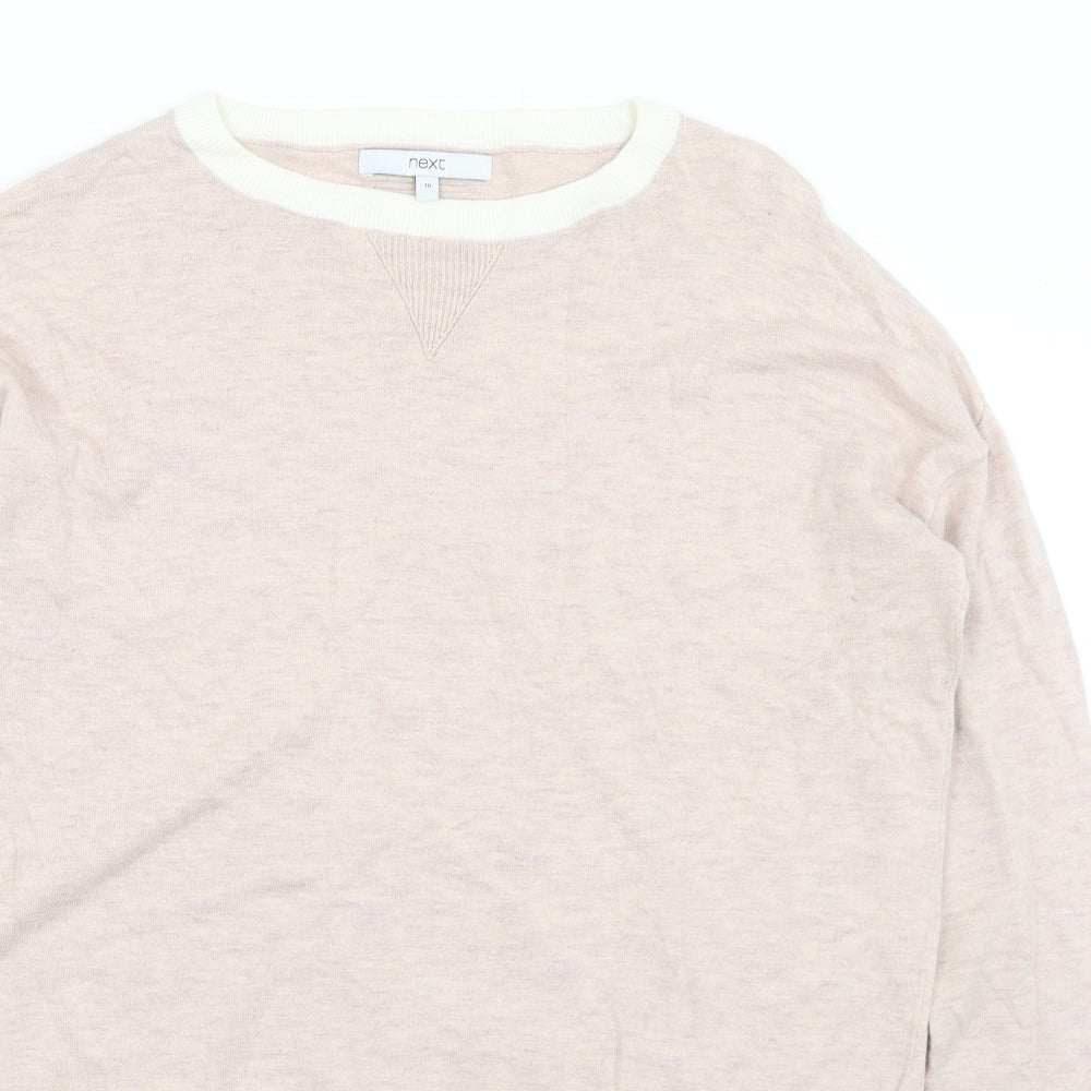 NEXT Womens Pink Round Neck  Cotton Pullover Jumper Size 10