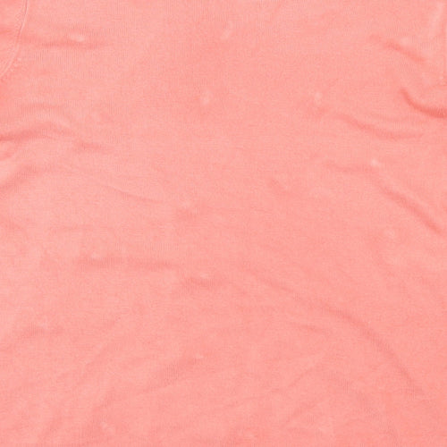 Love Knitwear Womens Pink Round Neck  Acrylic Pullover Jumper Size 14   - Bead detail