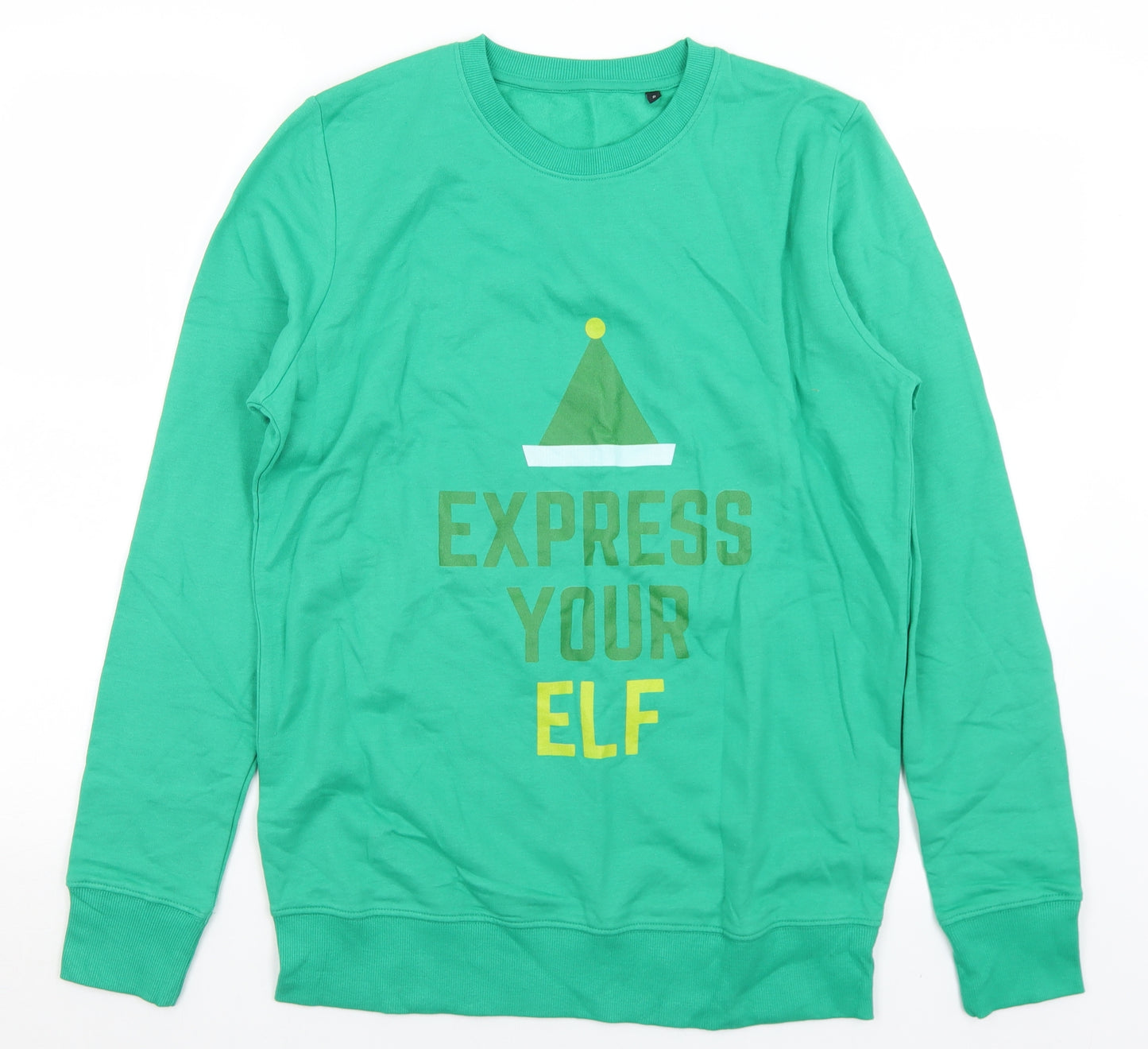 Preworn Mens Green  Cotton Pullover Sweatshirt Size S   - Christmas