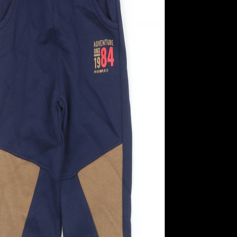 Blue Seven Boys Blue  Cotton Jogger Trousers Size 5 Years  Regular Drawstring