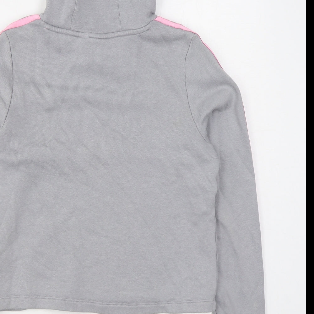 adidas Girls Grey  Cotton Pullover Hoodie Size 13-14 Years  Pullover