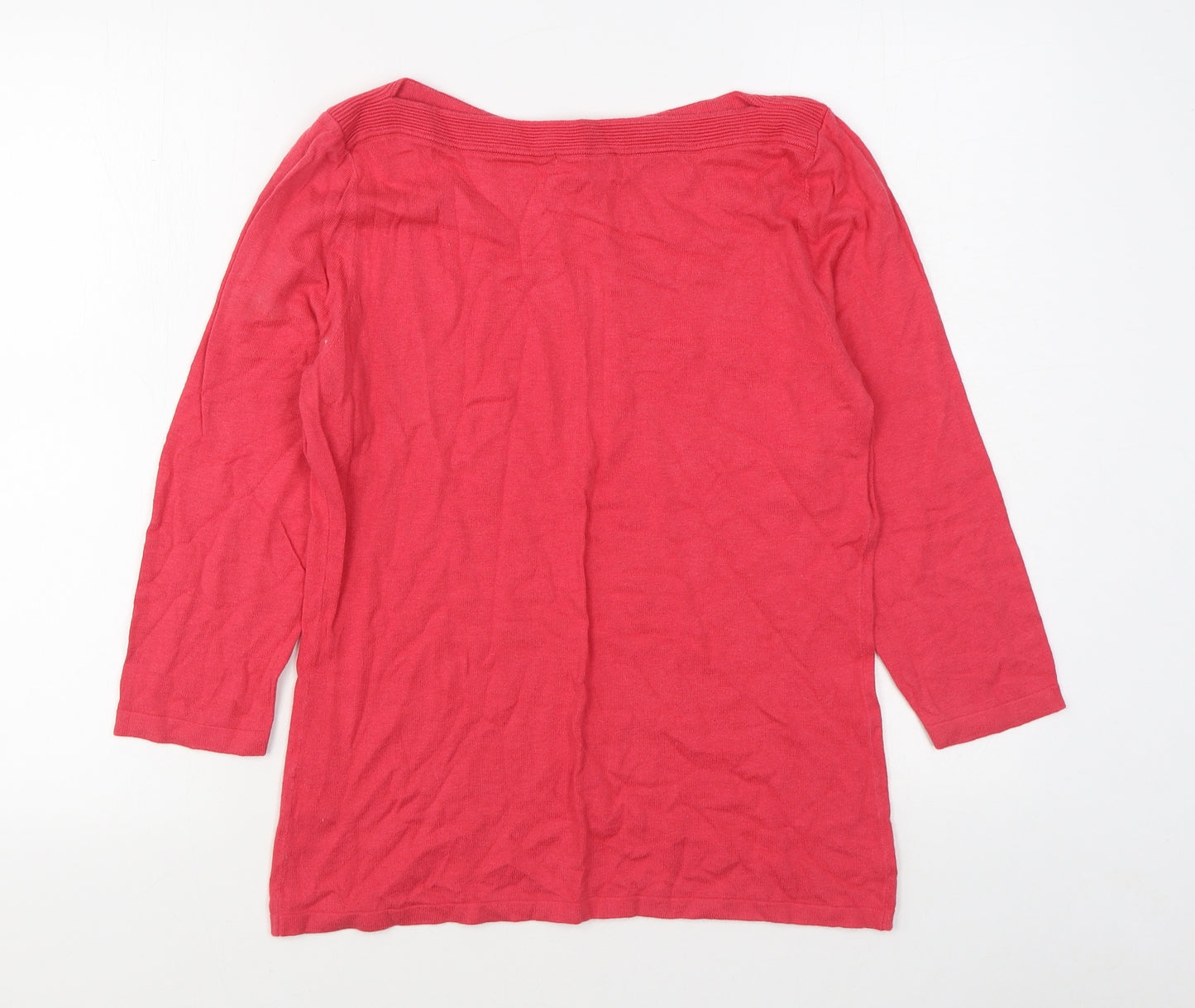 NEXT Womens Pink Boat Neck  Cotton Pullover Jumper Size 12