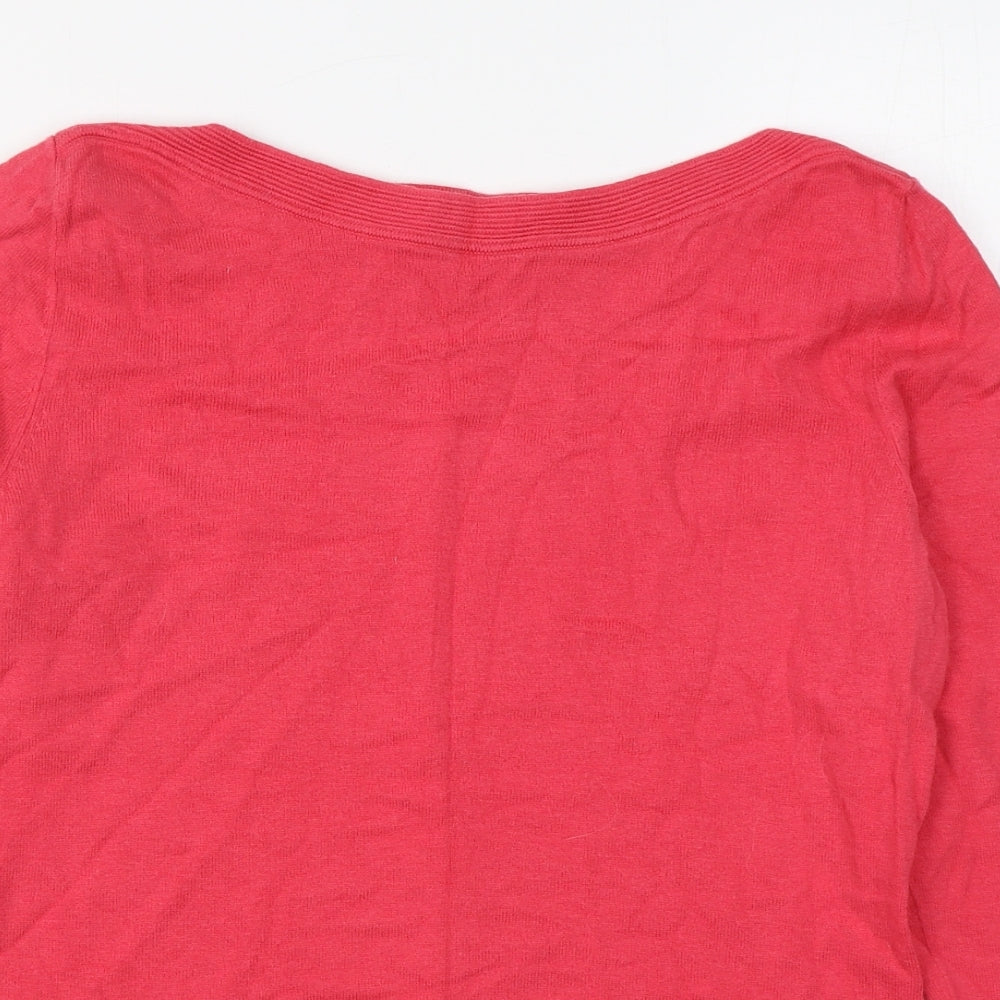 NEXT Womens Pink Boat Neck  Cotton Pullover Jumper Size 12