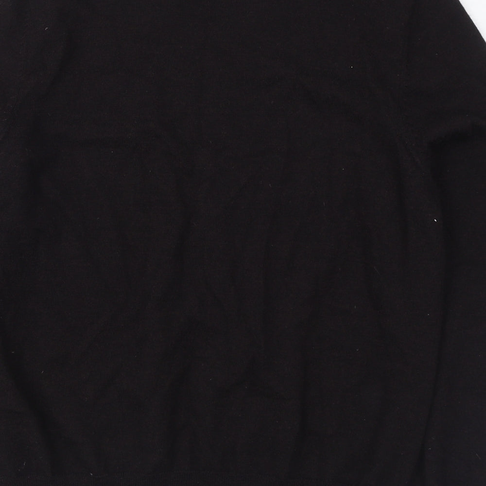 Marcus Law Mens Black V-Neck  Wool Pullover Jumper Size M