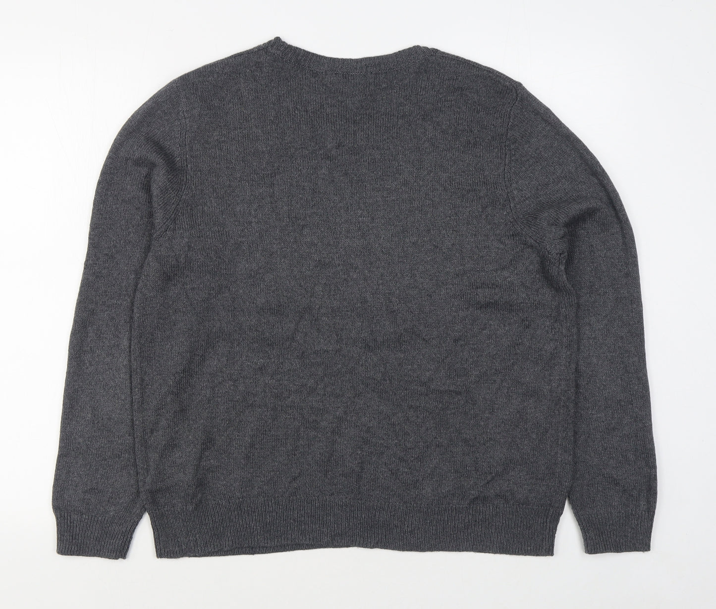 Marks and Spencer Womens Grey Round Neck  Polyester Pullover Jumper Size L