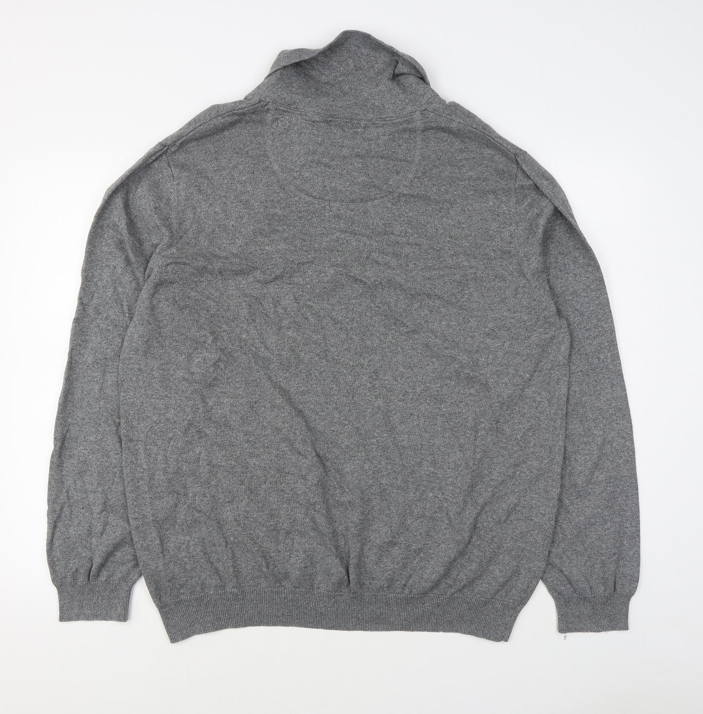 Duffer of St. George Mens Grey Collared  Cotton Pullover Jumper Size XL