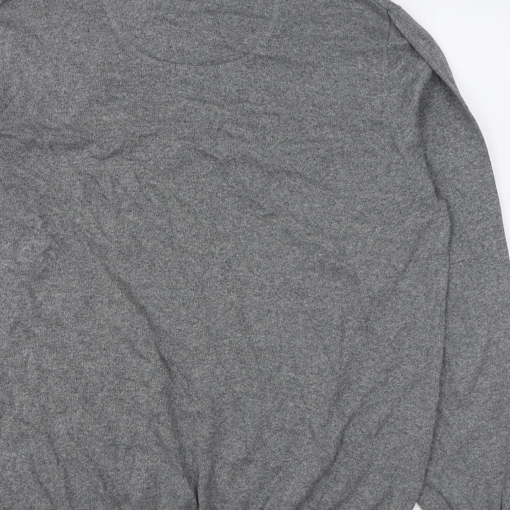 Duffer of St. George Mens Grey Collared  Cotton Pullover Jumper Size XL