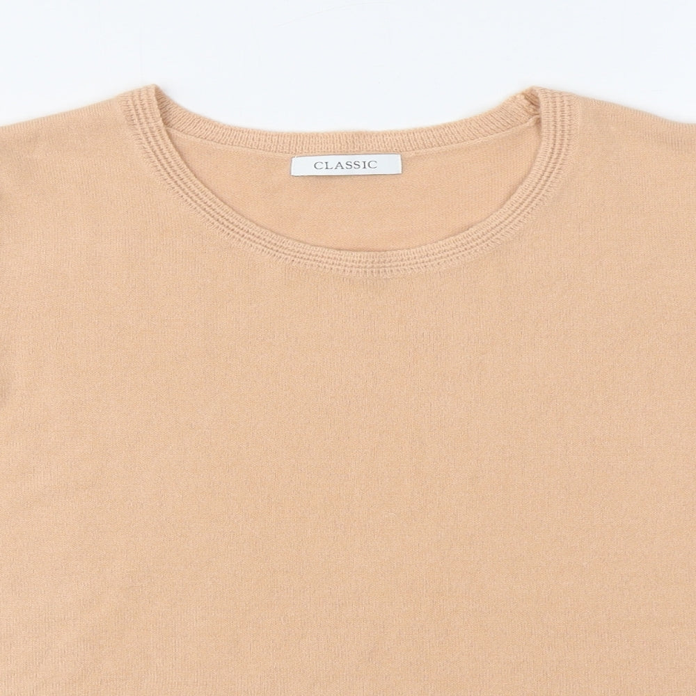 Marks and Spencer Womens Beige Round Neck  Acrylic Pullover Jumper Size 16