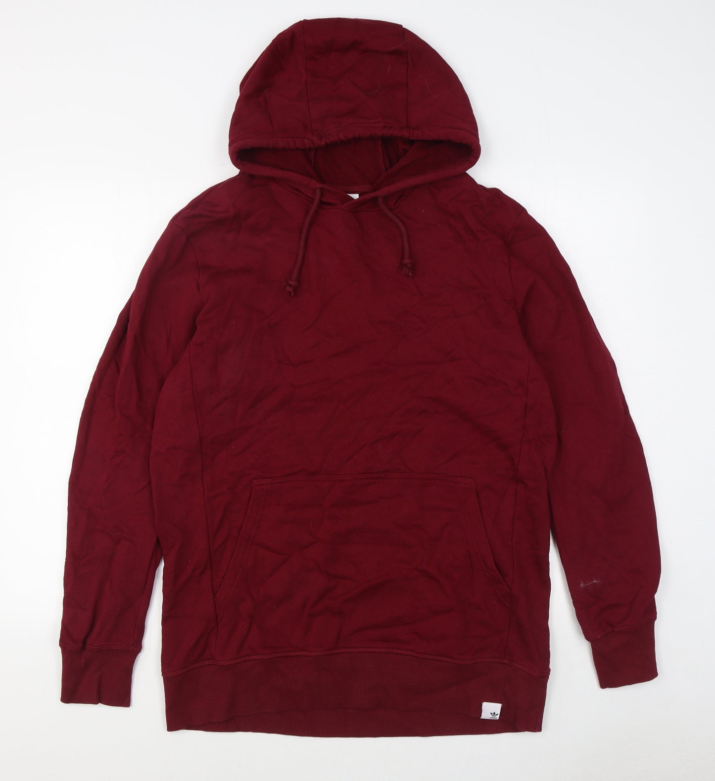 adidas Mens Red  Cotton Pullover Hoodie Size L