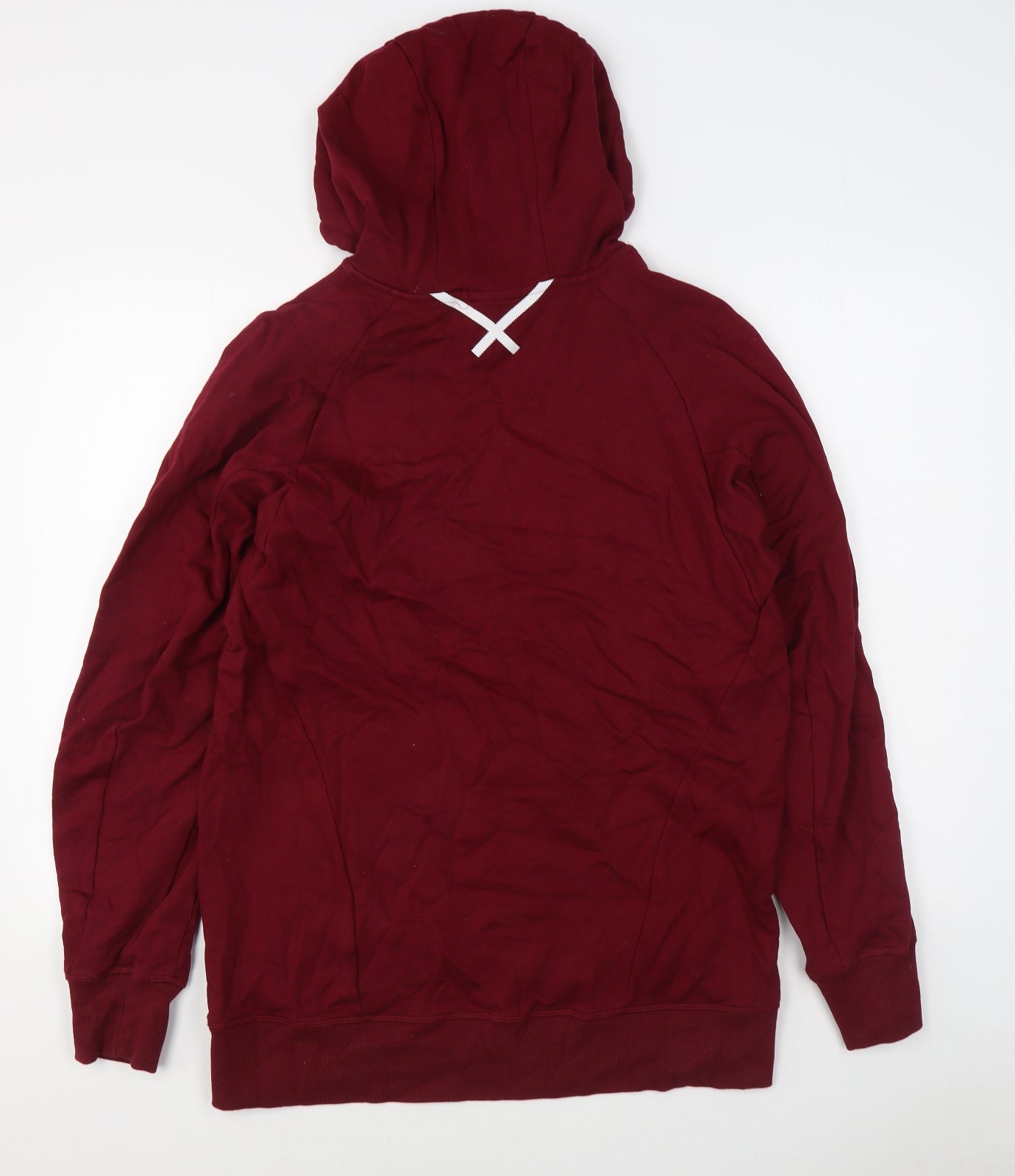 adidas Mens Red  Cotton Pullover Hoodie Size L