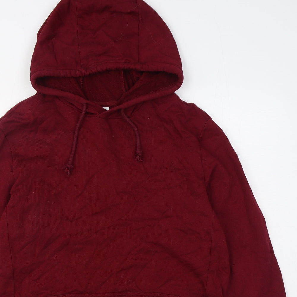adidas Mens Red  Cotton Pullover Hoodie Size L