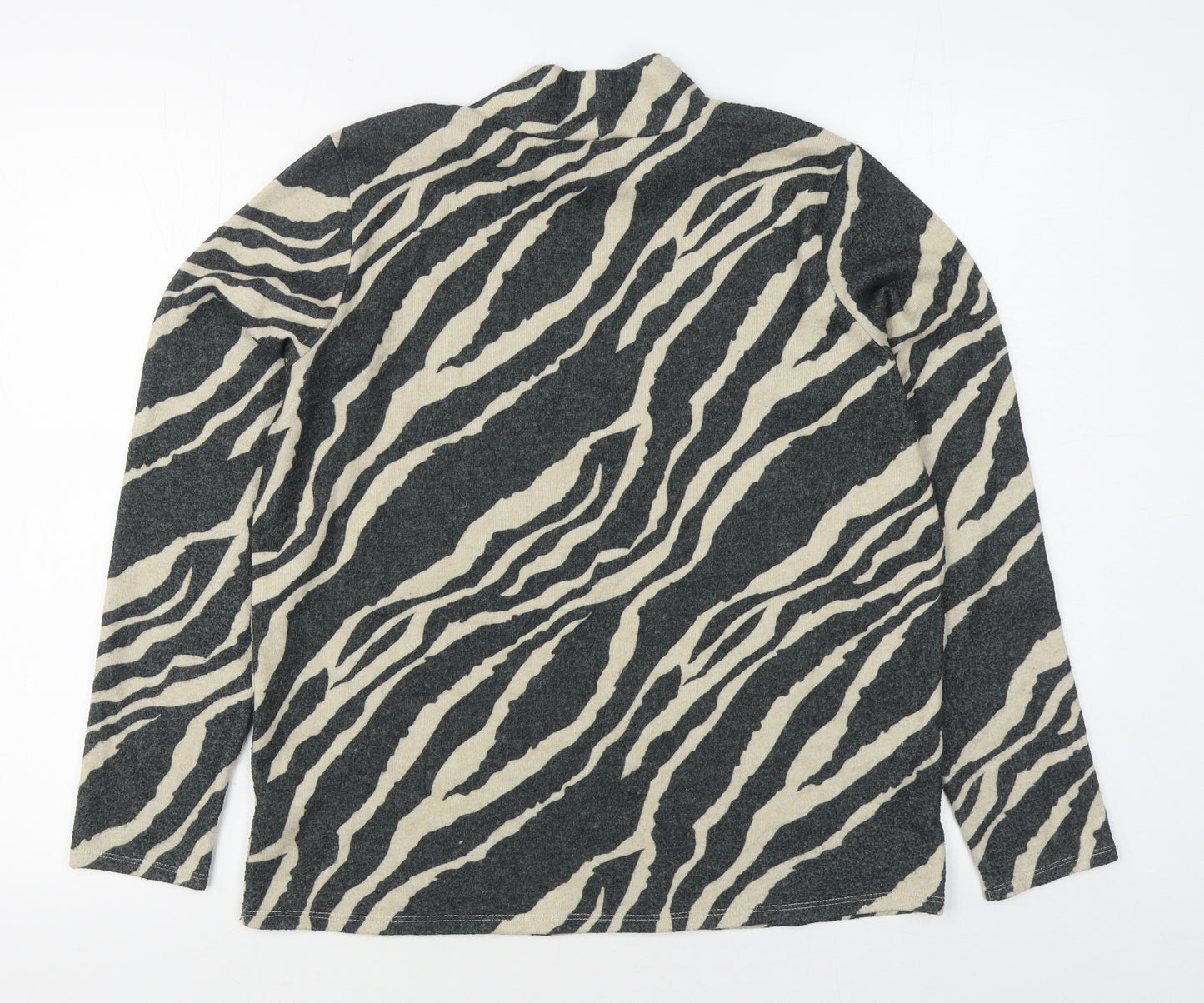 George Womens Black Animal Print Polyester Pullover Sweatshirt Size M  Pullover