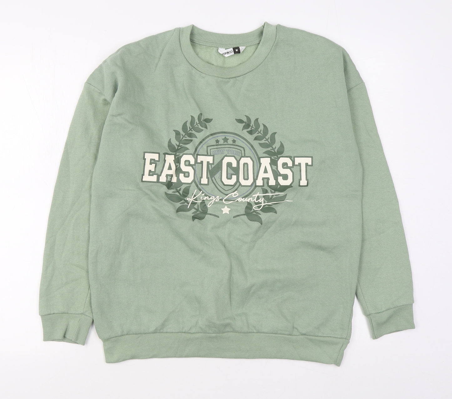 Pep&Co Womens Green  Cotton Pullover Sweatshirt Size M  Pullover