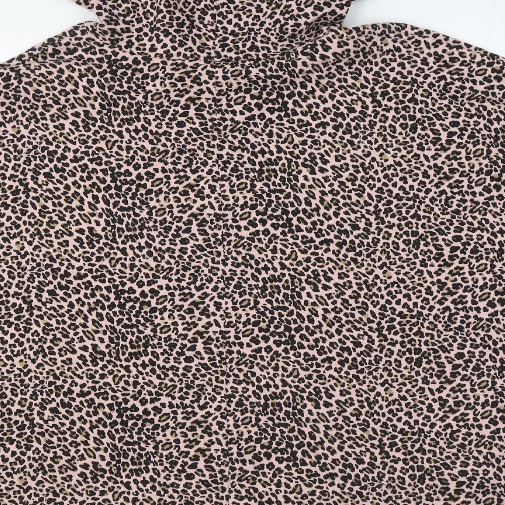 Fashion Sense boutique Womens Pink Animal Print Cotton Pullover Hoodie Size 2XL  Pullover