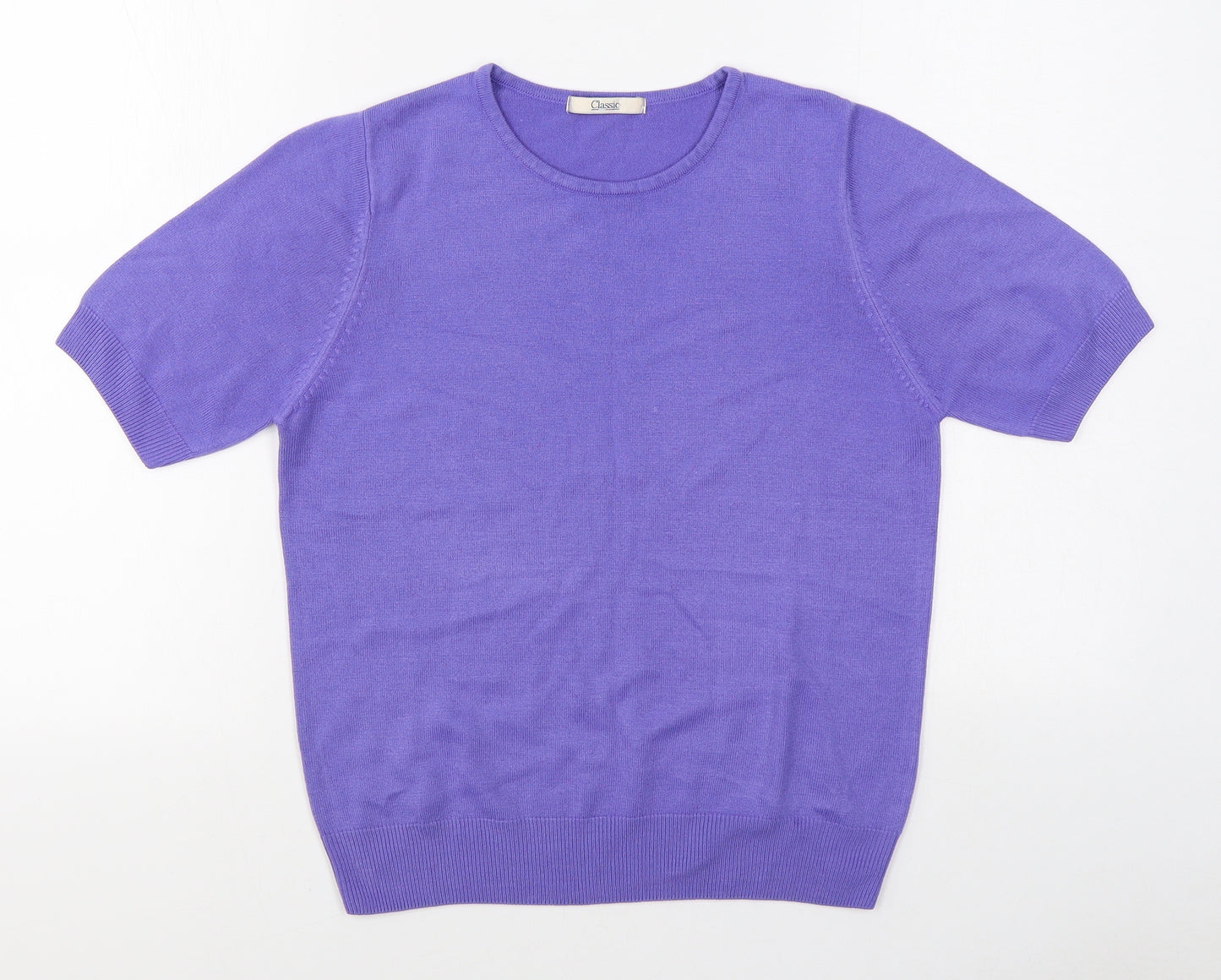 Marks and Spencer Womens Purple Round Neck  Acrylic Pullover Jumper Size 12