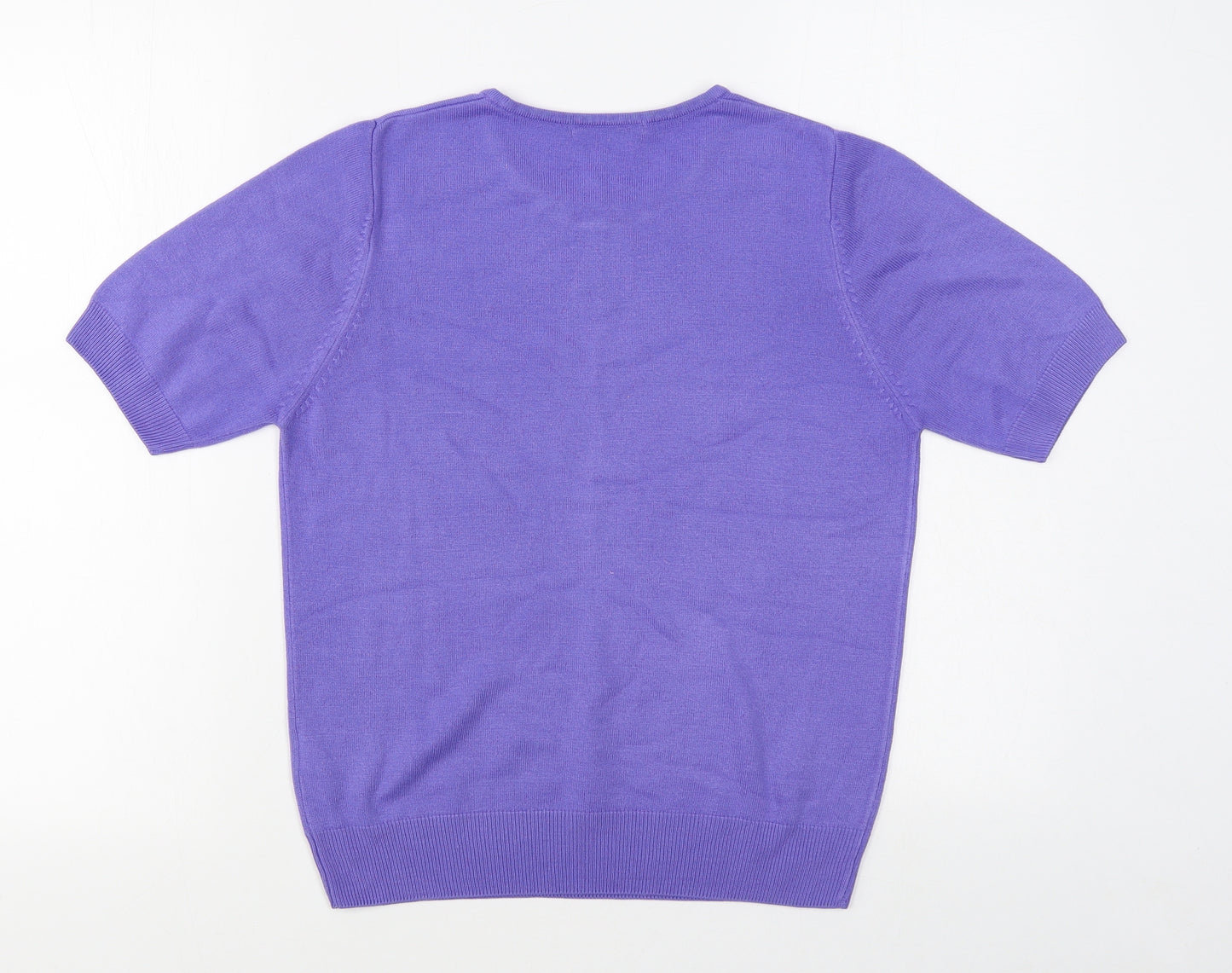 Marks and Spencer Womens Purple Round Neck  Acrylic Pullover Jumper Size 12
