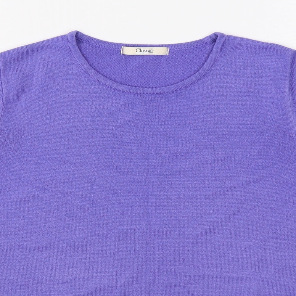 Marks and Spencer Womens Purple Round Neck  Acrylic Pullover Jumper Size 12