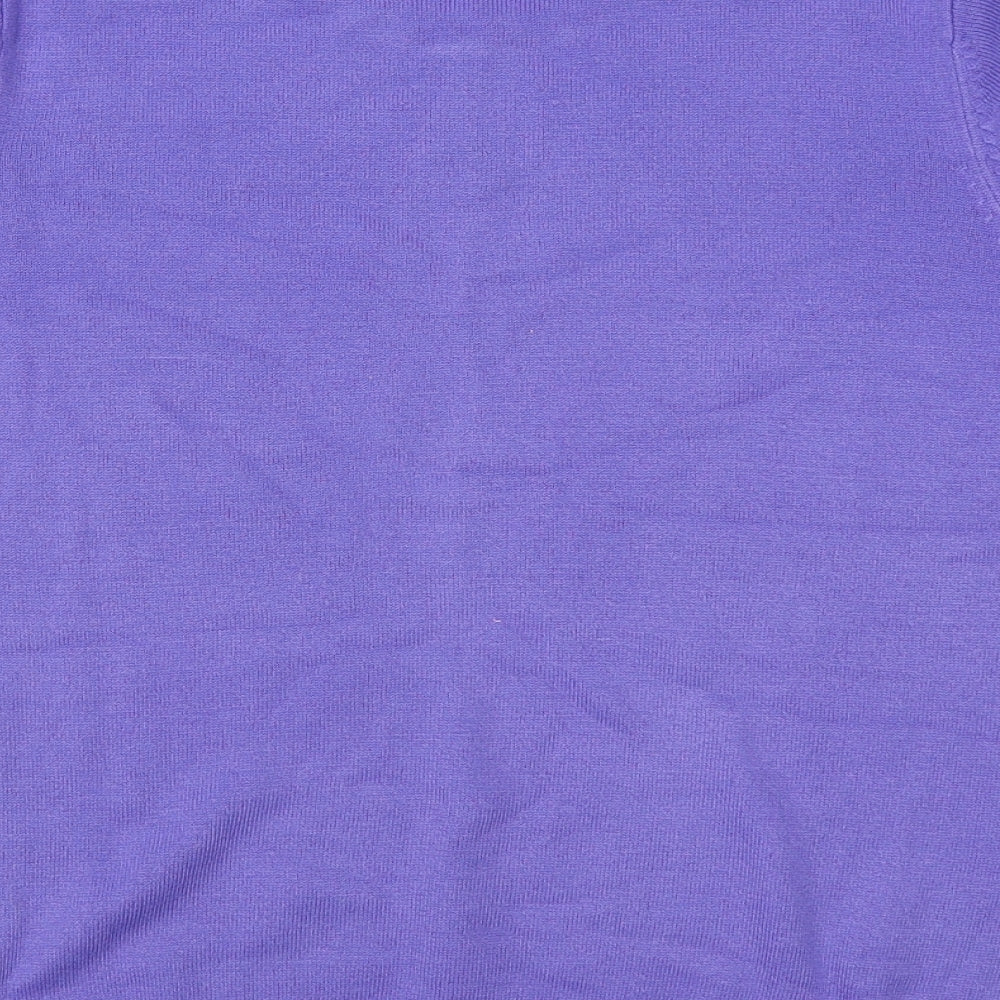Marks and Spencer Womens Purple Round Neck  Acrylic Pullover Jumper Size 12