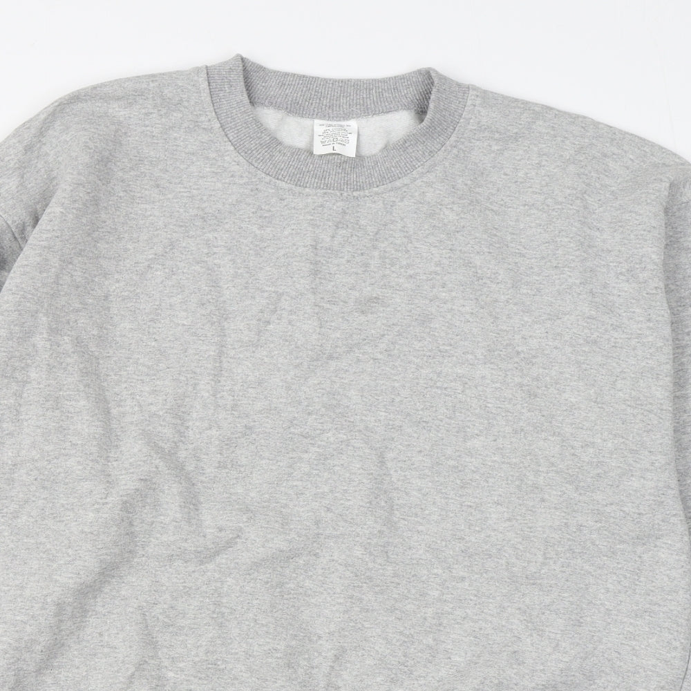 Preworn Mens Grey  Cotton Pullover Sweatshirt Size L