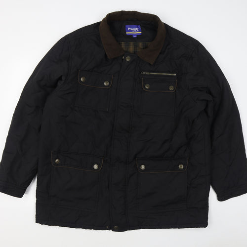 Premier man    Mens Black   Quilted Coat Size XL  Zip
