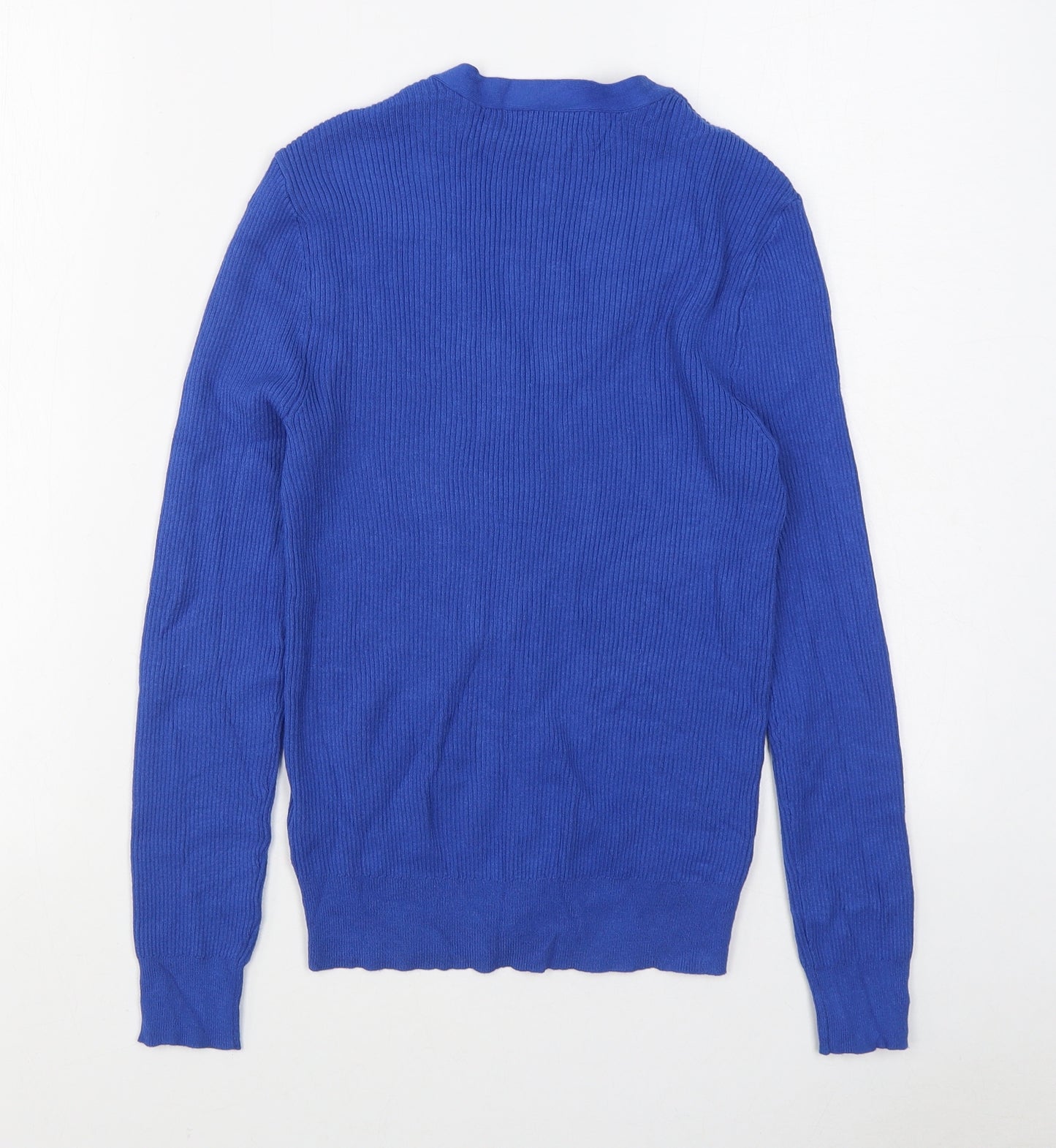 Marks and Spencer Womens Blue V-Neck  Viscose Cardigan Jumper Size 10