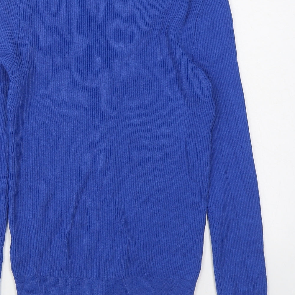 Marks and Spencer Womens Blue V-Neck  Viscose Cardigan Jumper Size 10