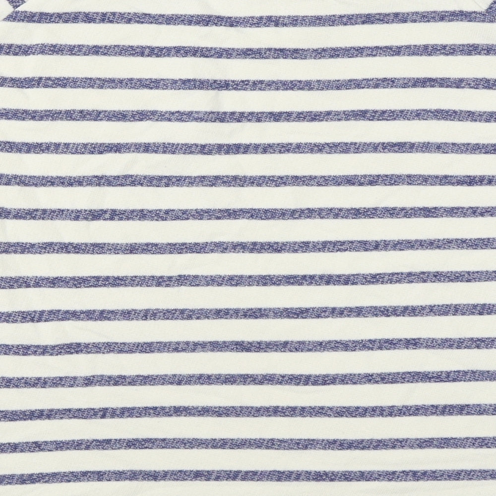 Marks and Spencer Womens White Striped Cotton Pullover Sweatshirt Size 16  Pullover