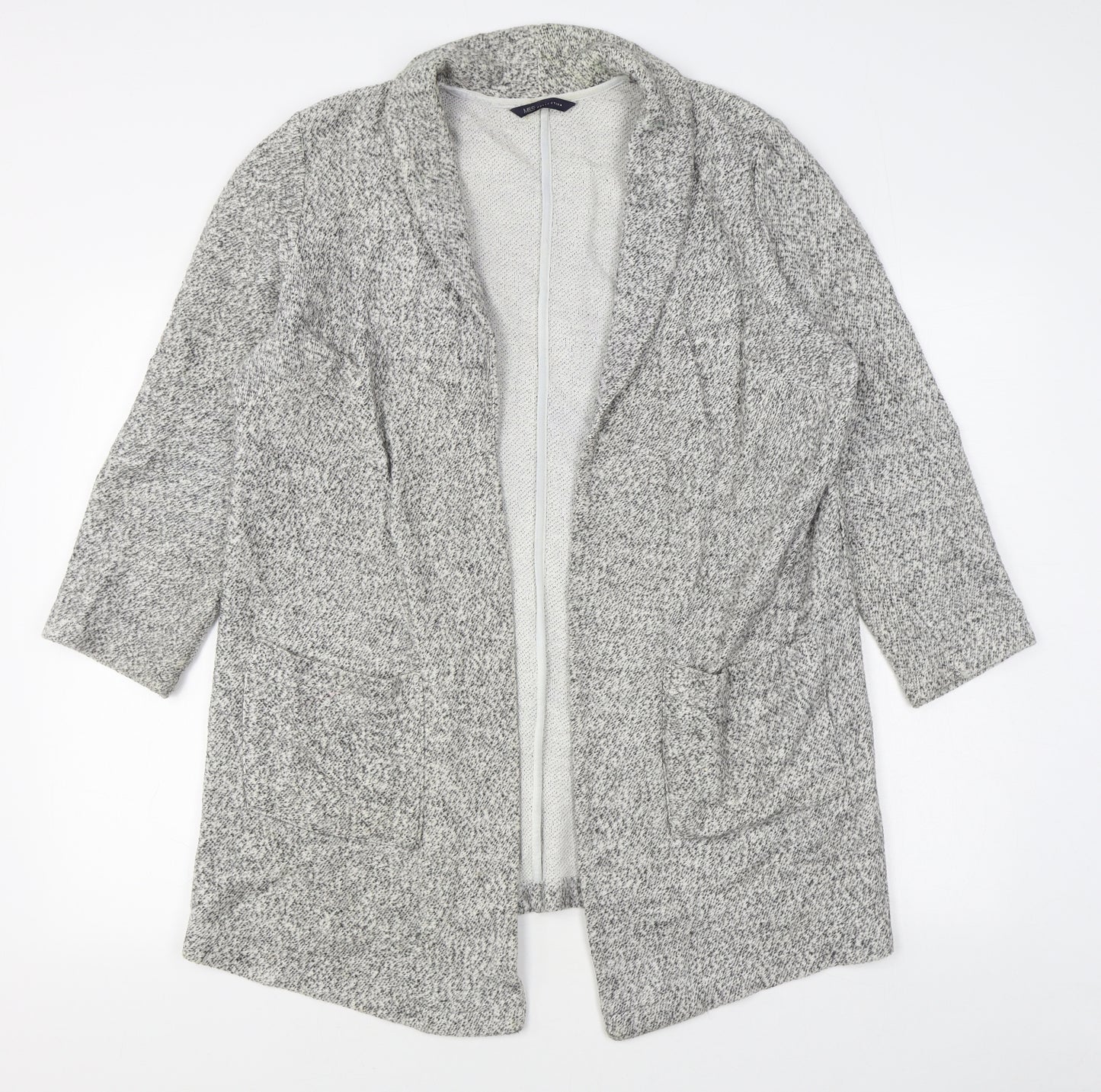 Marks and Spencer Womens Grey V-Neck  Viscose Cardigan Jumper Size 12
