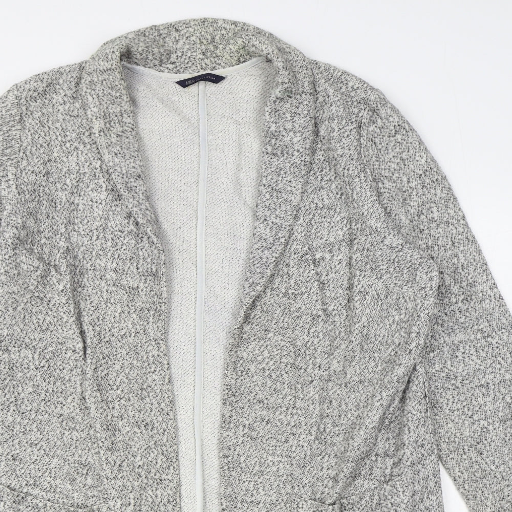 Marks and Spencer Womens Grey V-Neck  Viscose Cardigan Jumper Size 12