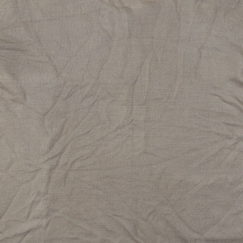Afibel Womens Brown Scoop Neck  Acrylic Pullover Jumper Size 16