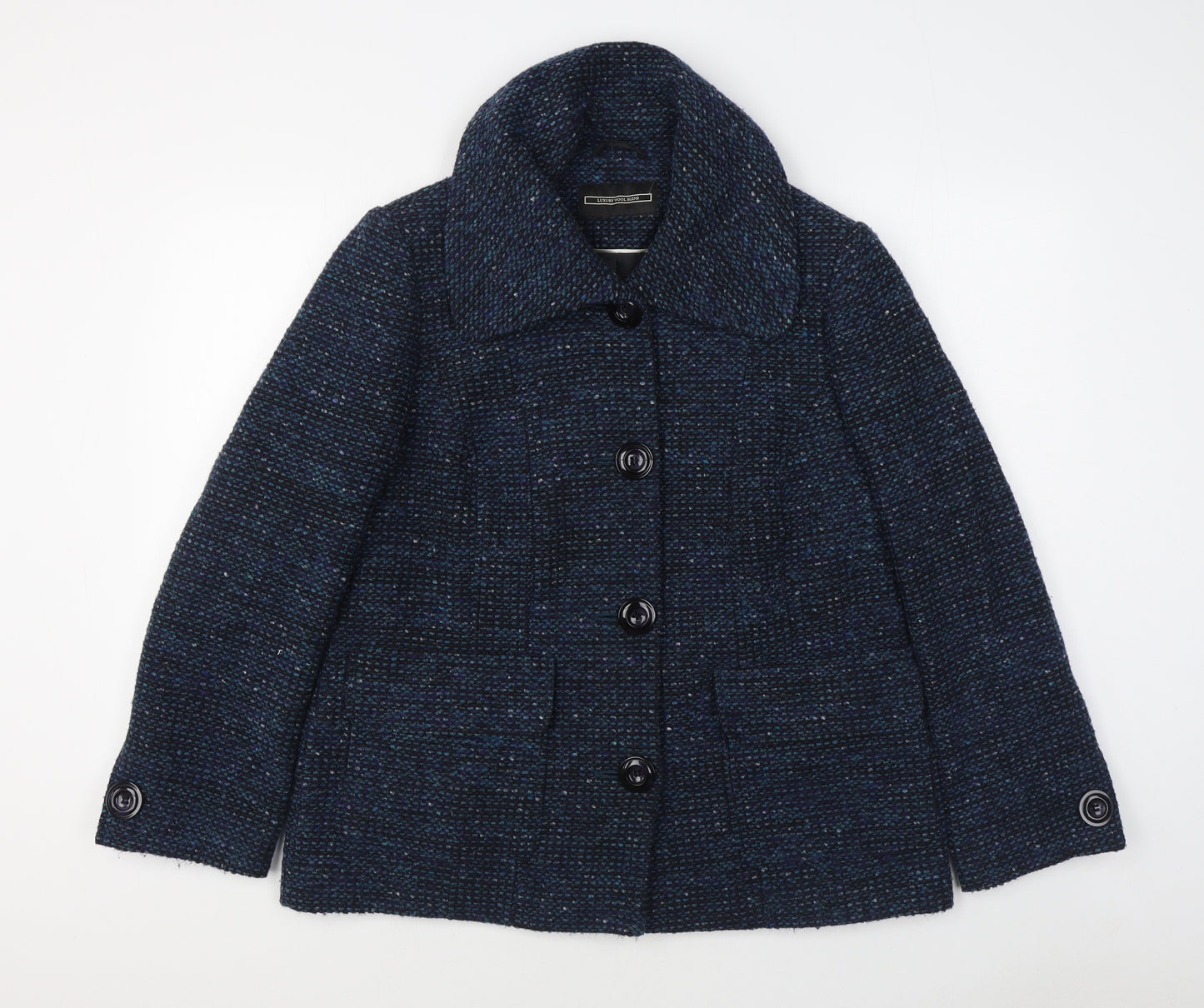 BHS Womens Blue   Overcoat Coat Size 16  Button