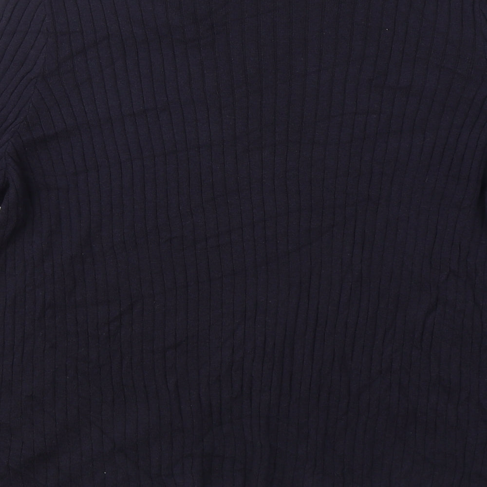 Marks and Spencer Womens Blue Boat Neck  Cotton Pullover Jumper Size 24