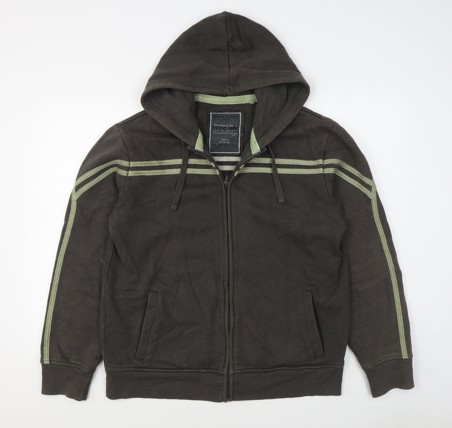 NEXT Mens Brown  Cotton Full Zip Hoodie Size L