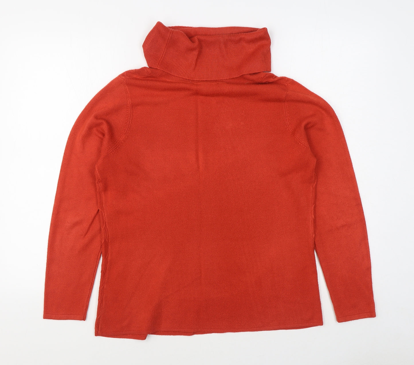 Bonmarché Womens Orange Roll Neck  Acrylic Pullover Jumper Size 12