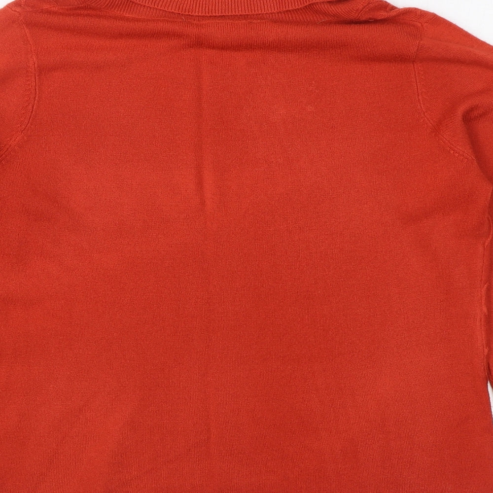 Bonmarché Womens Orange Roll Neck  Acrylic Pullover Jumper Size 12