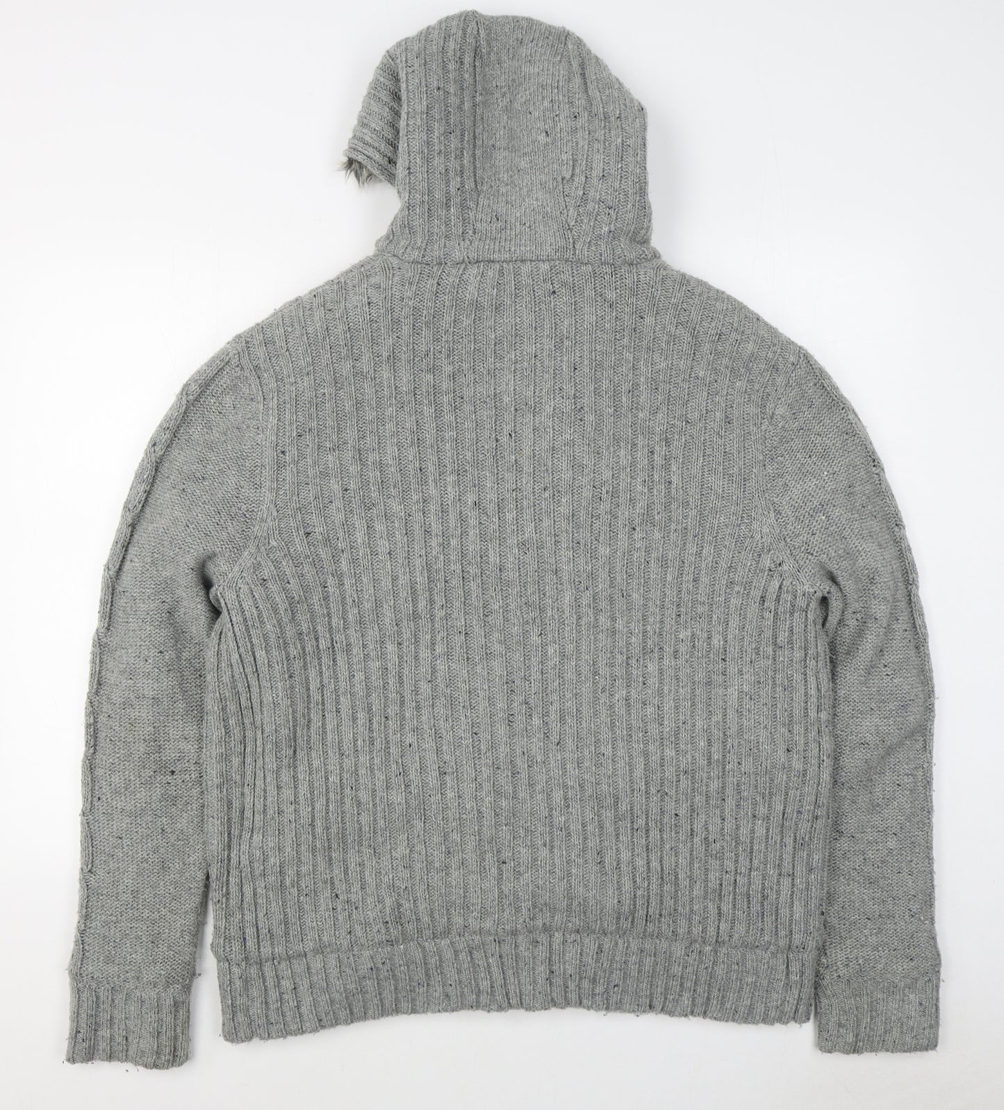 River Island Mens Grey   Jacket Coatigan Size L  Button