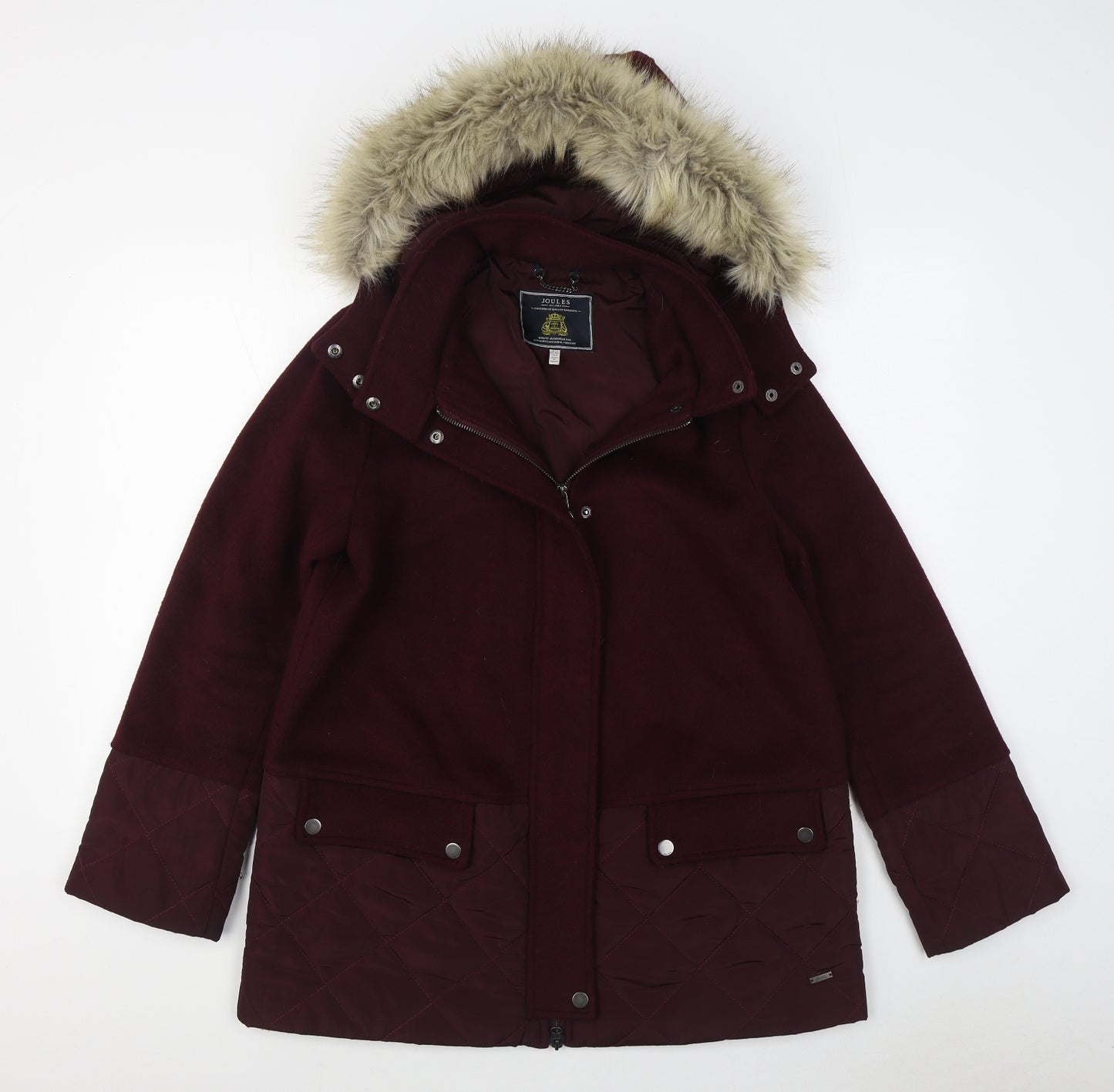 Joules Womens Red   Parka Coat Size 12  Zip