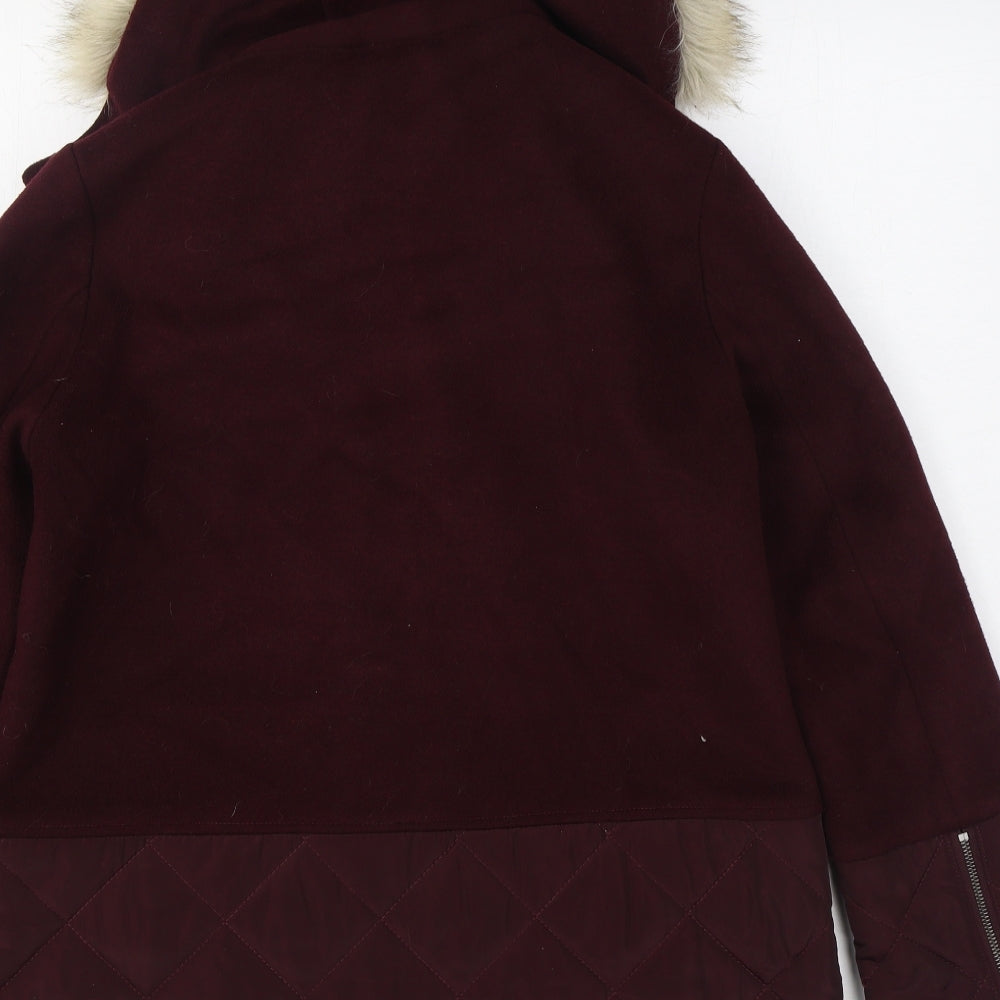 Joules Womens Red   Parka Coat Size 12  Zip