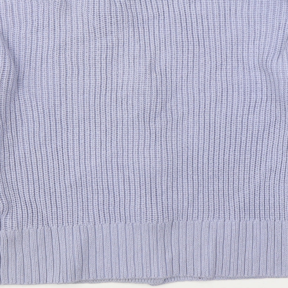 Marks and Spencer Womens Blue V-Neck  Cotton Cardigan Jumper Size M