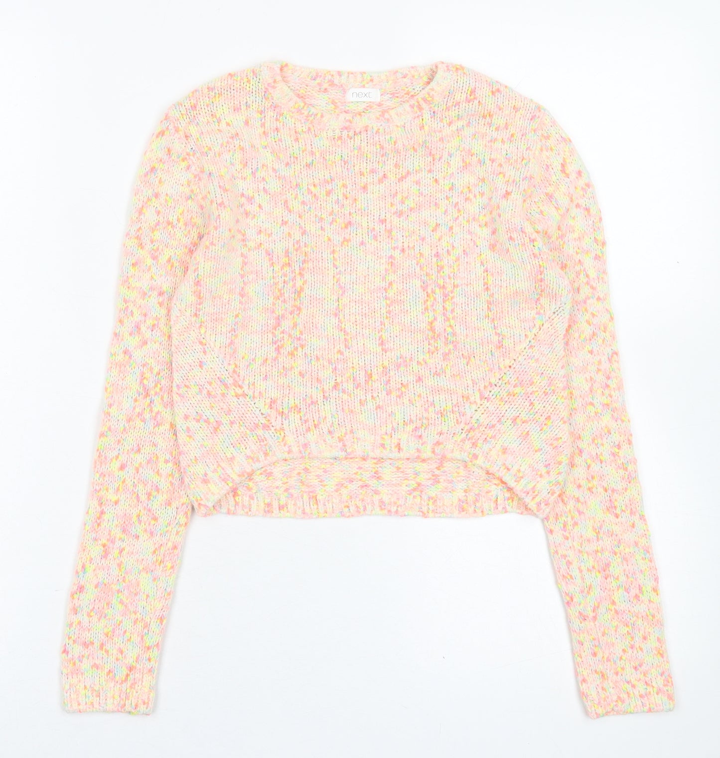 NEXT Girls Multicoloured Crew Neck  Cotton Pullover Jumper Size 9 Years  Pullover