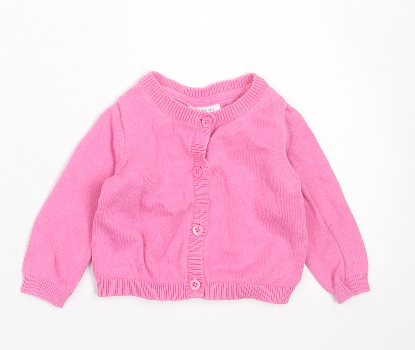 NEXT Girls Pink  Cotton Cardigan Jumper Size 0-3 Months  Button